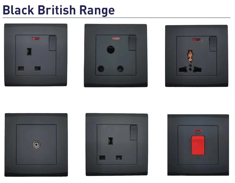 Vnx Hot Sale Excellent Quality Electric Supplies Black Series 13A Socket Available in Bulk Quantity Switches and Socket