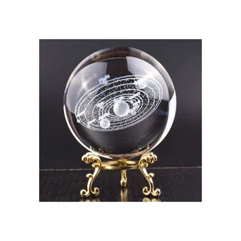 Factory Directly Provide can be customized 80mm K9 crystal inner carved glass ball .