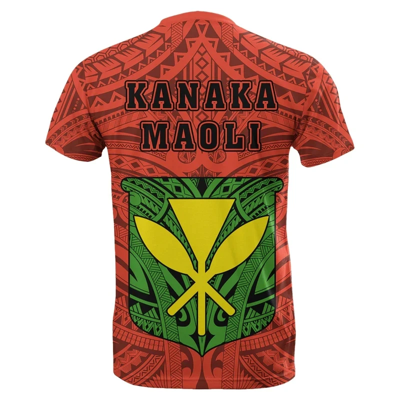 Loose Fashion Top Hawaii Kanaka Flag Polynesia T Shirt Turquoise