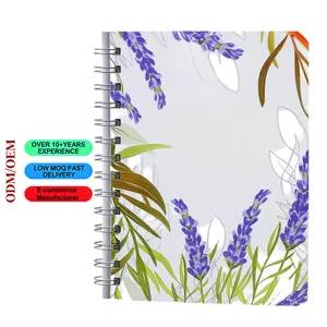 Custom Paper A6 Agenda Planner Cover Card Holder with Zipper Bags Spiral Loose Leaf Binder 45 Lined Sheets Promotional Gift