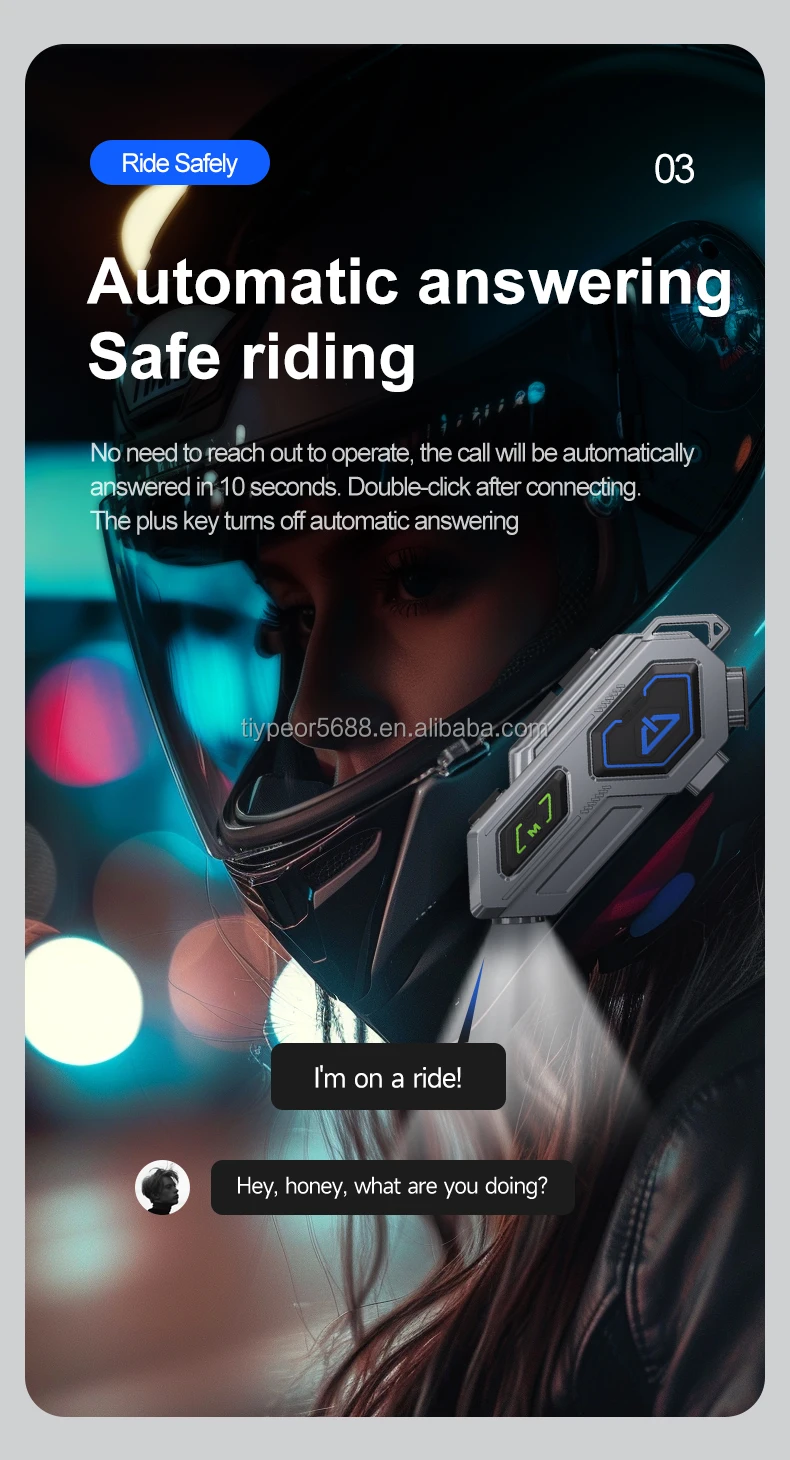 product tiypeor wireless earbuds waterproof noise cancelling handsfree rider motor headset led motorcycle intercom helmet headphone-6