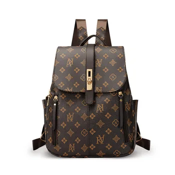 Elegant Large Capacity Two-Tone Ladies Backpack Durable Zipper Waterproof Feature Polyester for Work Travel School Shopping
