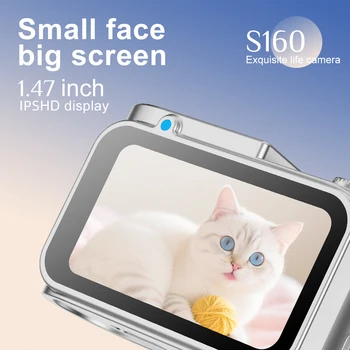 S160 Retro Mini Photo Camera Screen Indoor Outdoor 1440P HD Portable Small Camera Video Recorder Kids Pocket Projection MP3 detail image