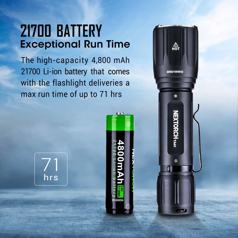 TA41 2600 Lumen Tactical Flashlight - Durable & Powerful