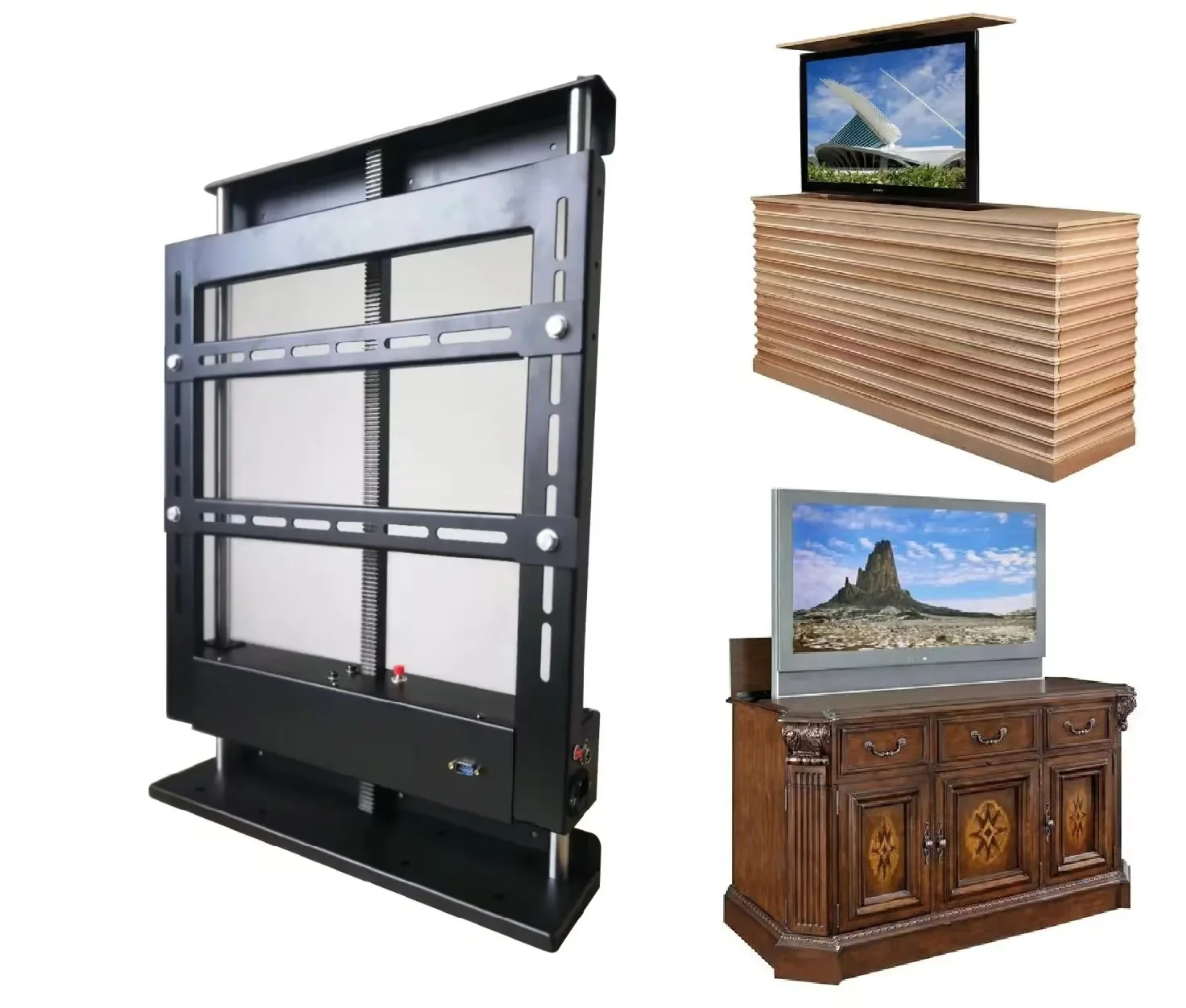 Sliding Tv Mount Swivel Motorized Tv Lift Cabinet Luxury Drop Down Motorized Bed Manual Modern Bamboo Floating