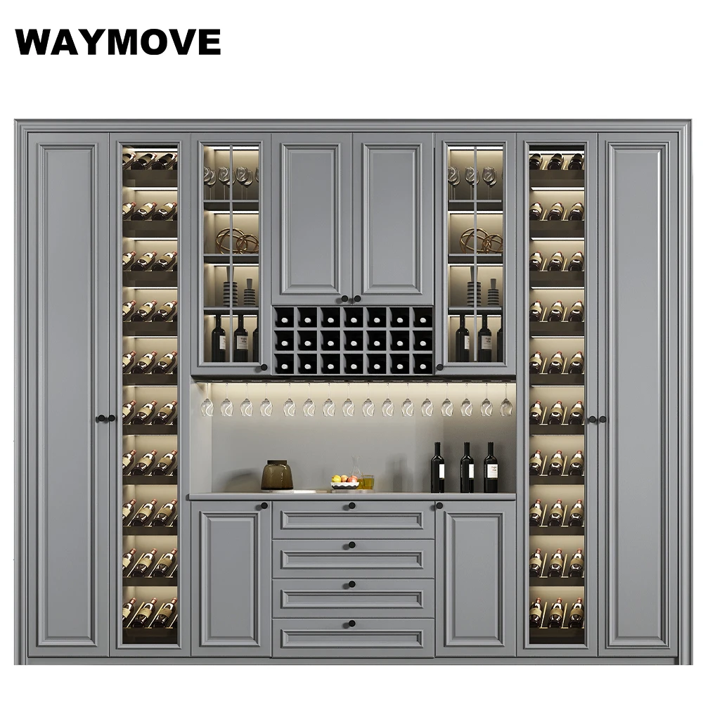 Large TKA China Wine Cabinet with HDF Wood Panel Elegant Wine Storage Solution