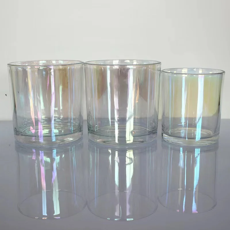 Made In China Luxury Iridescent Glass Candle Jar 200ml 320ml 500ml With