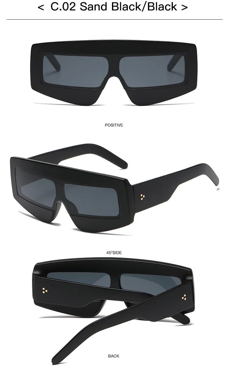 Lbashades 2022 Rectangle Frame One Piece Lens Sunglasses Women Men ...