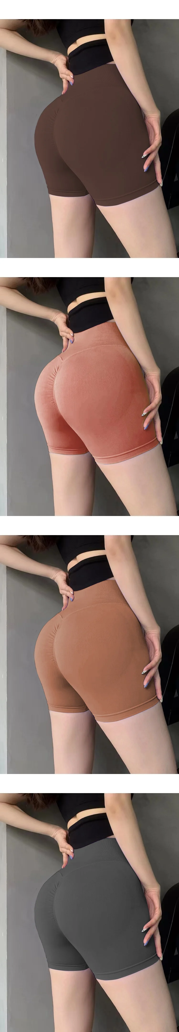 product wholesale womens seamless shorts yoga fitness leggings gym biker shorts scrunch butt high waist seamless shorts custom logo-58