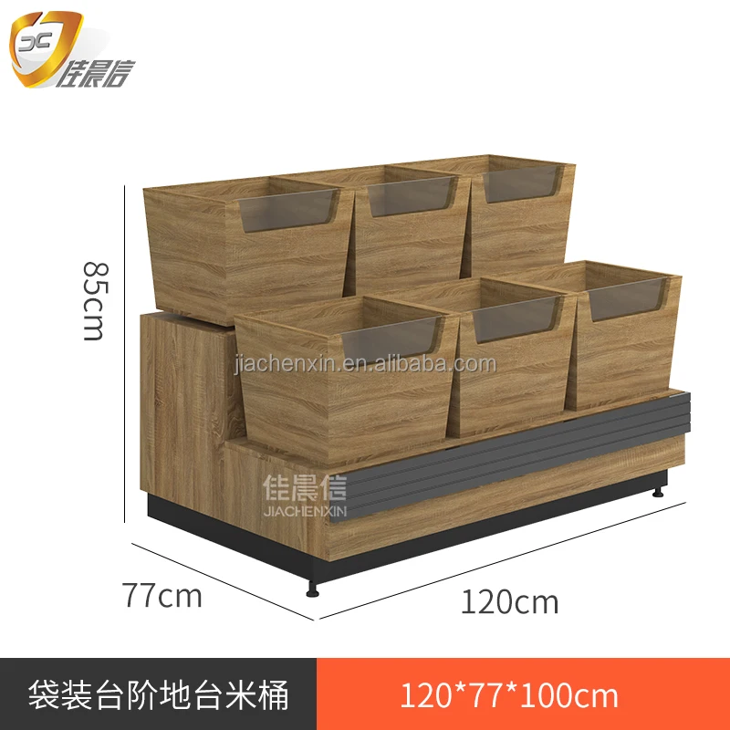 Shelving Rack For Rice Manufacturers Customized Supermarket Wooden Display Racks Rice Double ...
