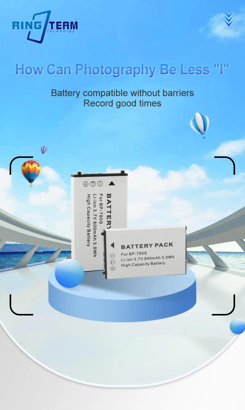 Camera Battery 3.7V/800mAh BP-780S for Kyocera CONTAX SL300RT,Finecam SL300R,SL400R manufacture