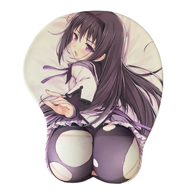 Promotional Gifts Computer Game Custom Logo Design Soft Oppai 3D Silicone Mouse Pad with Wrist Rest Giming Mousepad