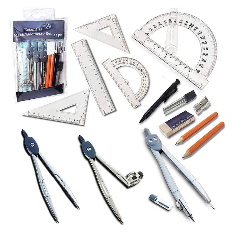 6 Inch Swing Arm Protractor Divider Geometry Protractors Compass Set  Drawing Ruler Set Compass Protractors Square Set