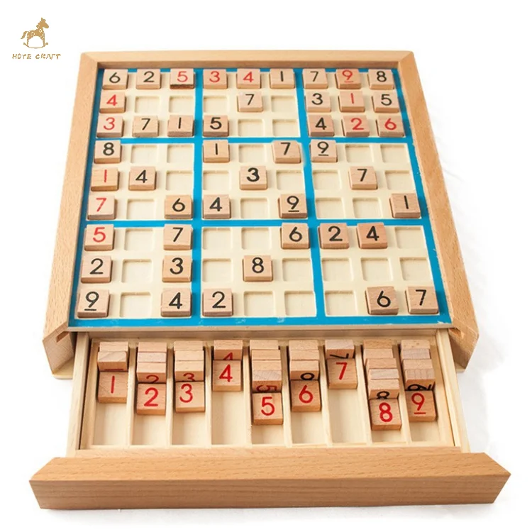 Educational Logical Thinking Toy Table Board Game Toy Wooden Jiugongge Sudoku Chess