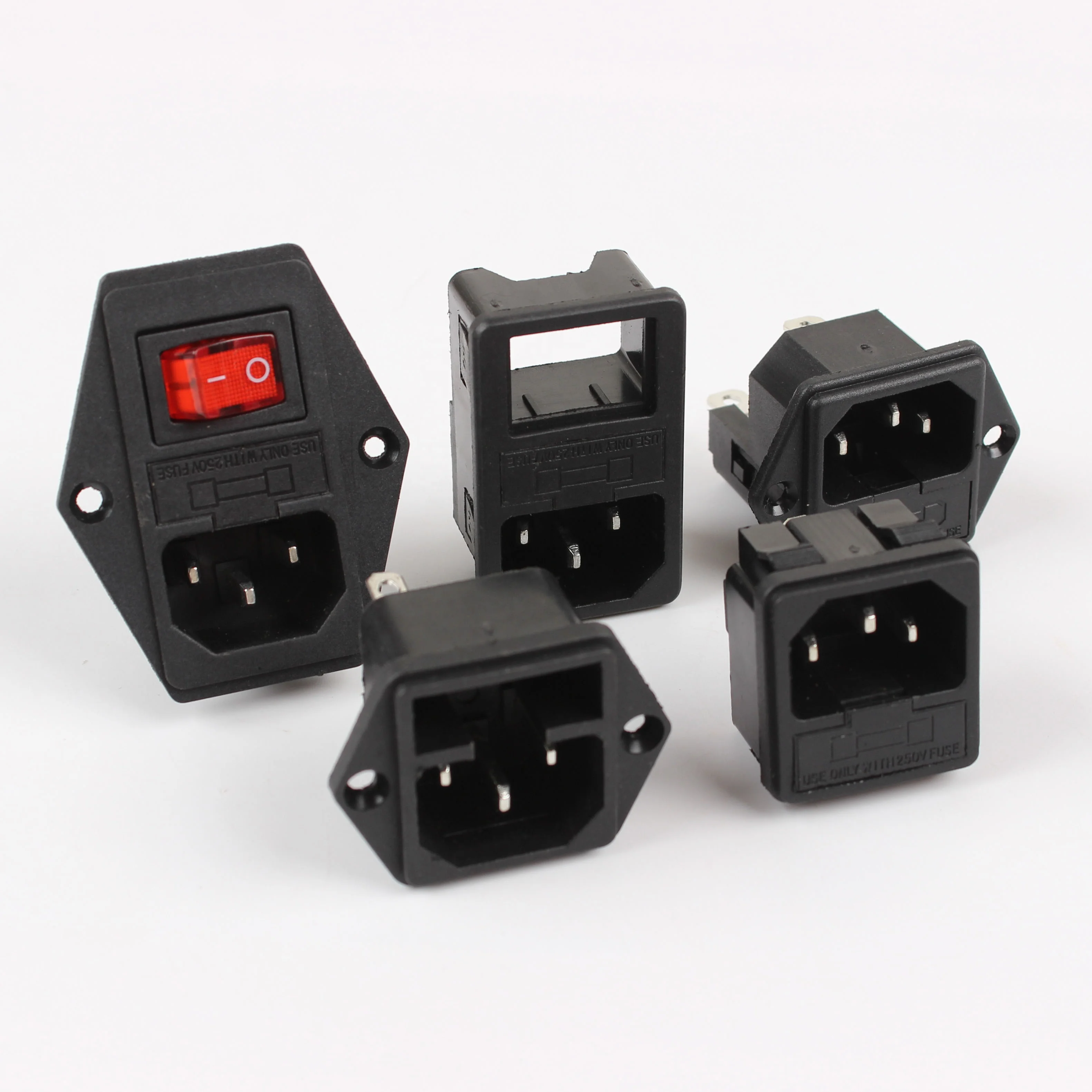 Iec C14 Ac Power Connector Socket With Fuse And Switch For Industrial