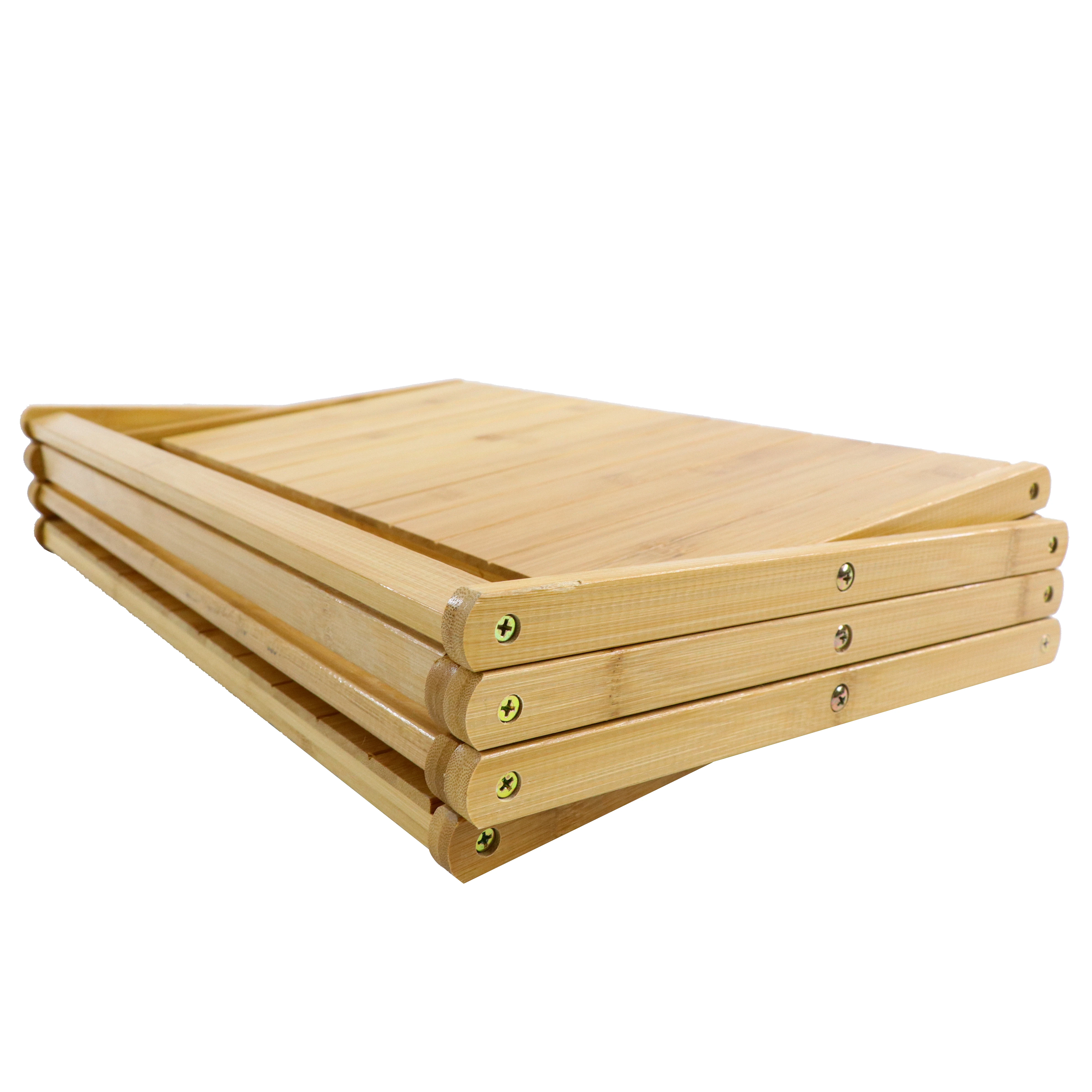 Natural Bamboo Wooden Rack Custom Bamboo Foldable 4 Tier Shoe Rack For Home Decoration