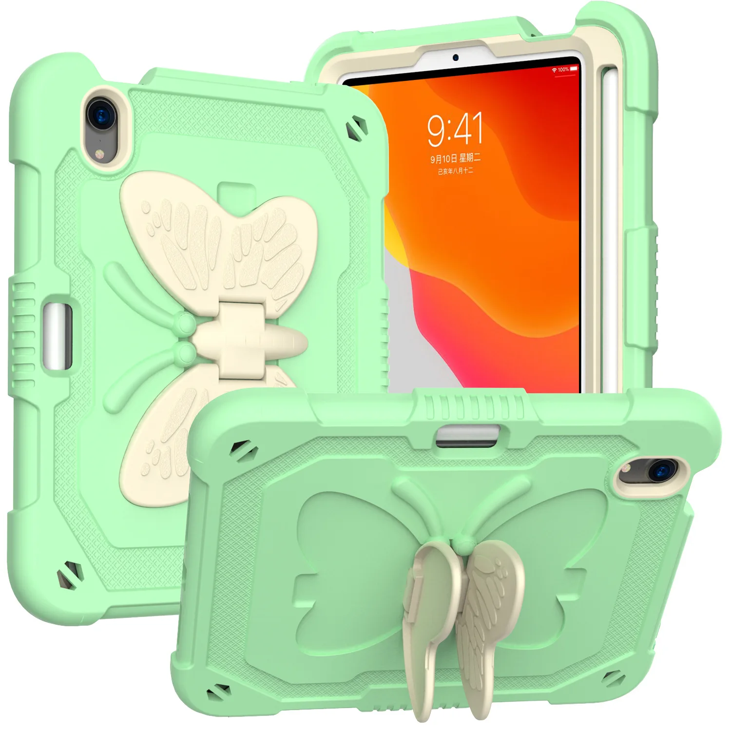 Heavy Duty Shockproof Protective Case for IPad Mini 6 2021 Lightweight Shockproof Handle Stand Rugged Cover