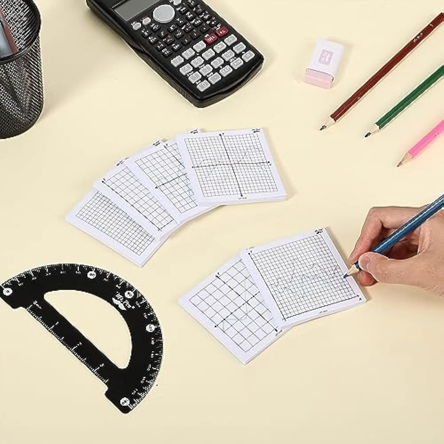 Mini Graph Paper Sticky Notes Bright Colors Message Note 3x3 Inch Grid ...