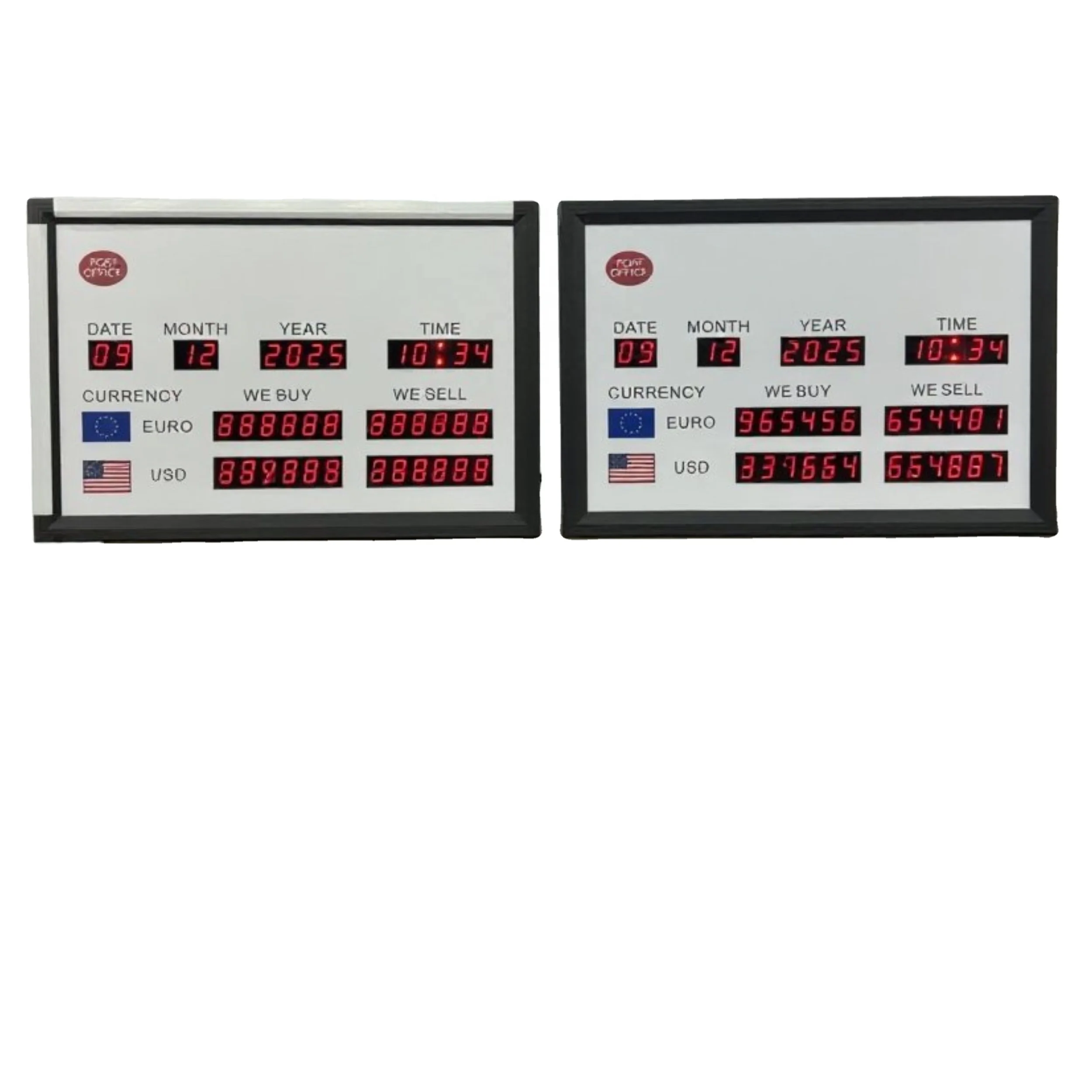 カスタムメイド電子通貨為替レート表示板 買売レート 3行LEDデジタル通貨レートボード 銀行用