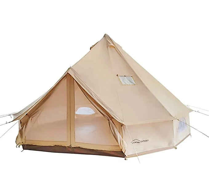Danchel Outdoor 4 Season Canvas Yurt Tent With Diy Cutting Rooftop