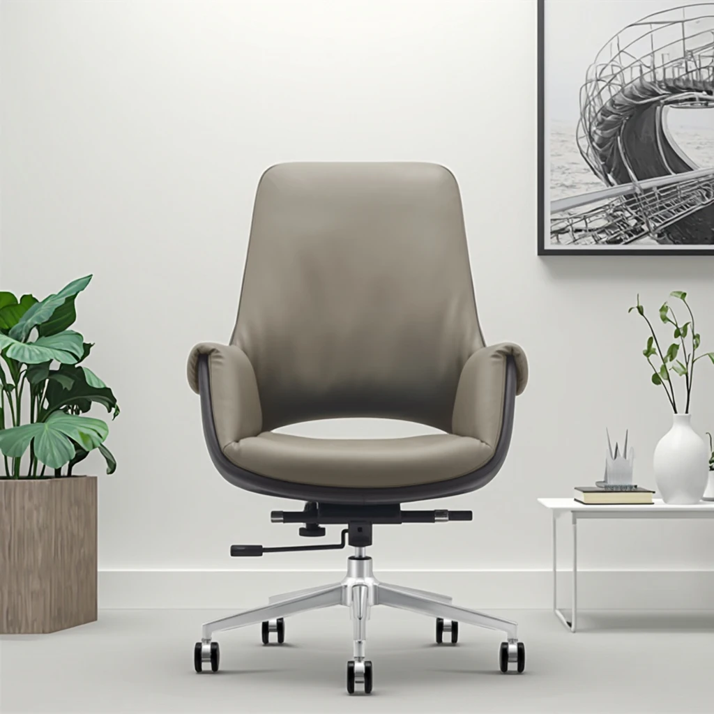 Modern Leather Executive Office Chair with Ergonomic Design Adjustable Height Lockable Recline 6