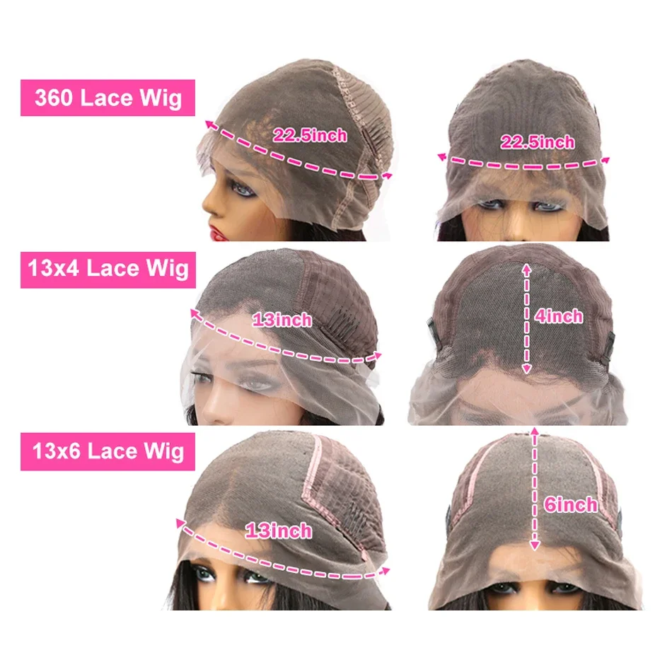 Parrucca frontale in pizzo trasparente HD Remy brasiliano dritto 13x6 per capelli umani da 30 a 32 pollici, parrucche frontali in pizzo dritto 360 per donne_voghion.com