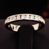 Bague en or jaune 14 carats avec diamants naturels