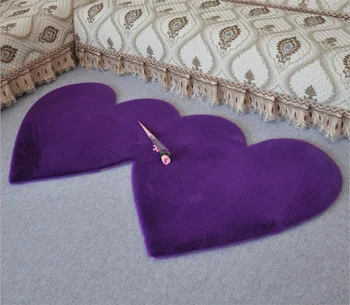 Heart shape fur rug large 2x2 soft meter faux fur rug sheepskin 8x10 rugs living room fluffy and fur