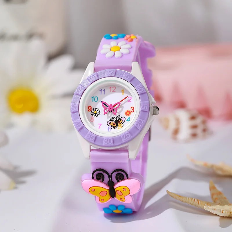Charming Kids' Quartz Watch with Butterfly Design