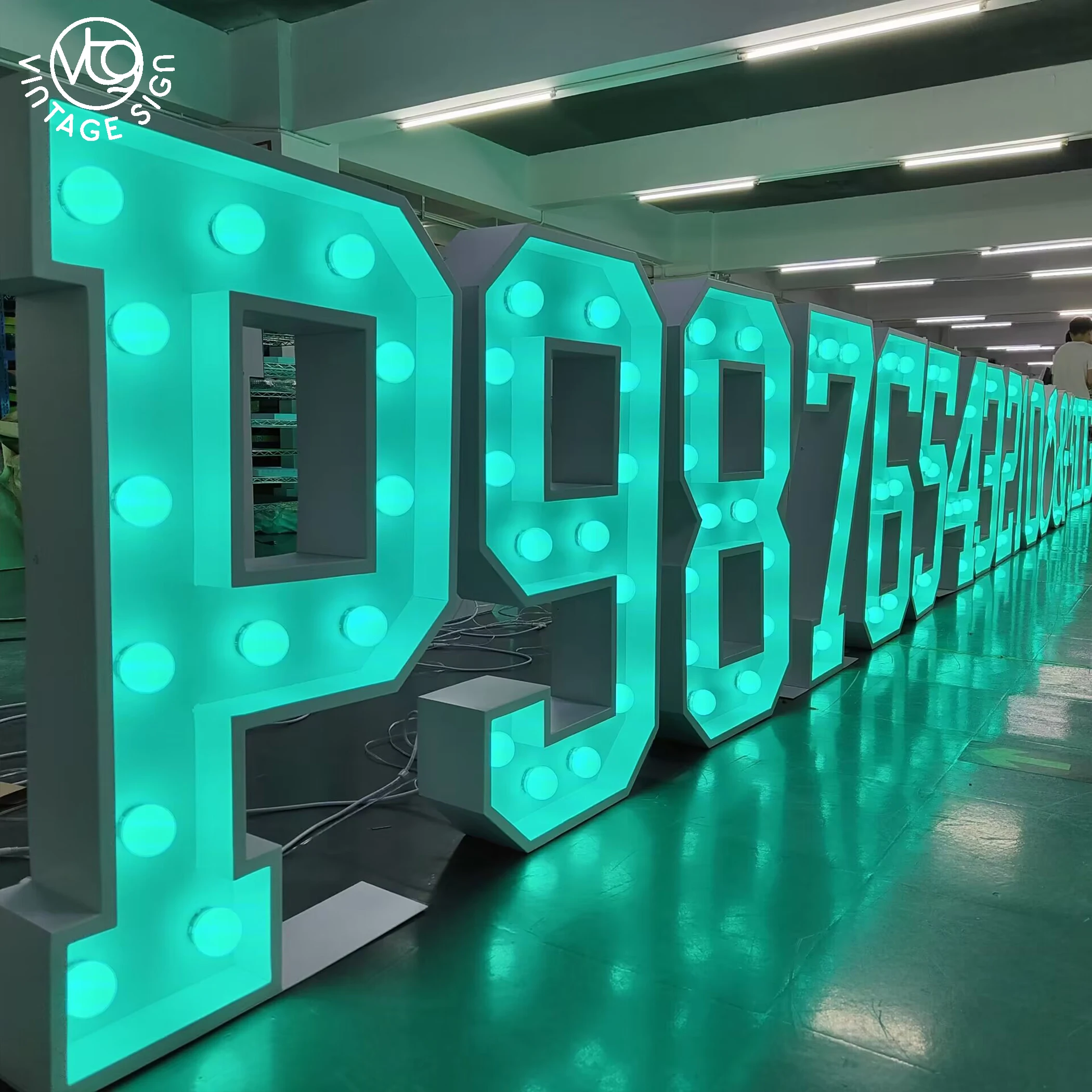 Customized Bulb Light up Numbers for Party Big Marquee Letters