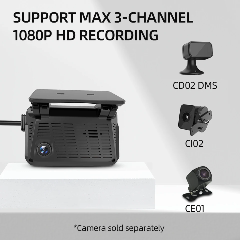Jimiiot JIMIMAX JC371 4G/LTE AIドライブレコーダー Jimi New JC371 4G 3-Channel Dashcam for Audi - Live Video, GPS