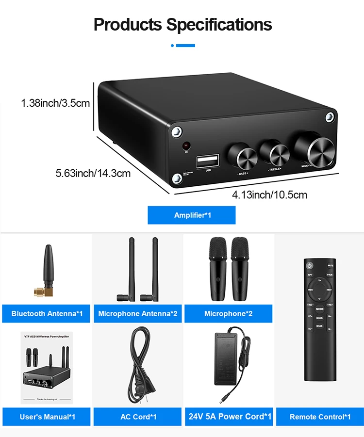 TPA3116D2 Bluetooth 4.0 Digital Audio Amplifier Board – 2x120W Stereo Receiver