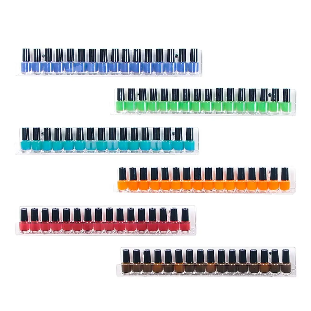product 6 piece acrylic nail polish organizer rack wall mounted essential oil display stand alcohol ink paint storage holder-6