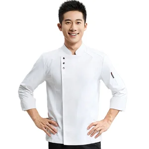 Autumn Winter Long Sleeve Chef Uniform Set Elastic Waterproof Catering Workwear for Hotels Restaurants Baking-Top Pattern