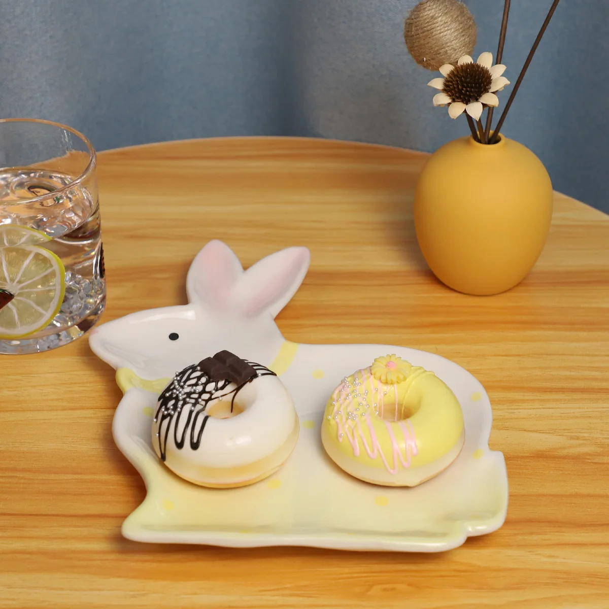 Vaisselle en céramique de sécurité lapin mignon pour enfants, assiette peinte à la main pour la cuisine, cuisson, OEM ODM de haute qualité