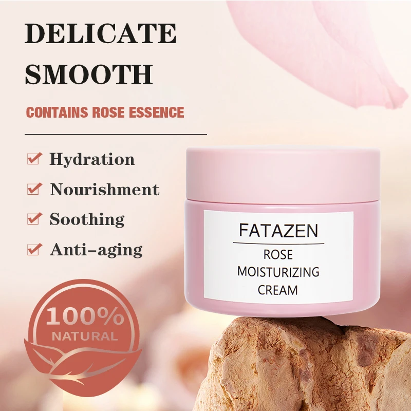 FATAZEN Private Label Deep Lasting Hydration Damascus Rose Moisturizer Skin Care Products Moisturizing Facial Cream