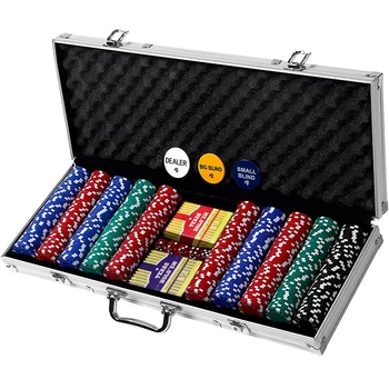 200pcs 300pcs 500pcs Fichas De Poker Premium Custom Logo Clay Poker Chips Set Casino With Aluminium Case