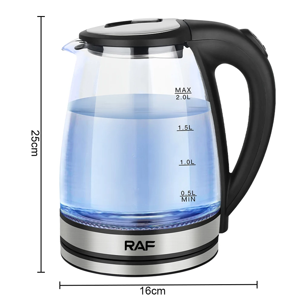 Economical Custom Design Electric Kettle Glass Health Tea Water Kettle Manufacturer 2L 2000W