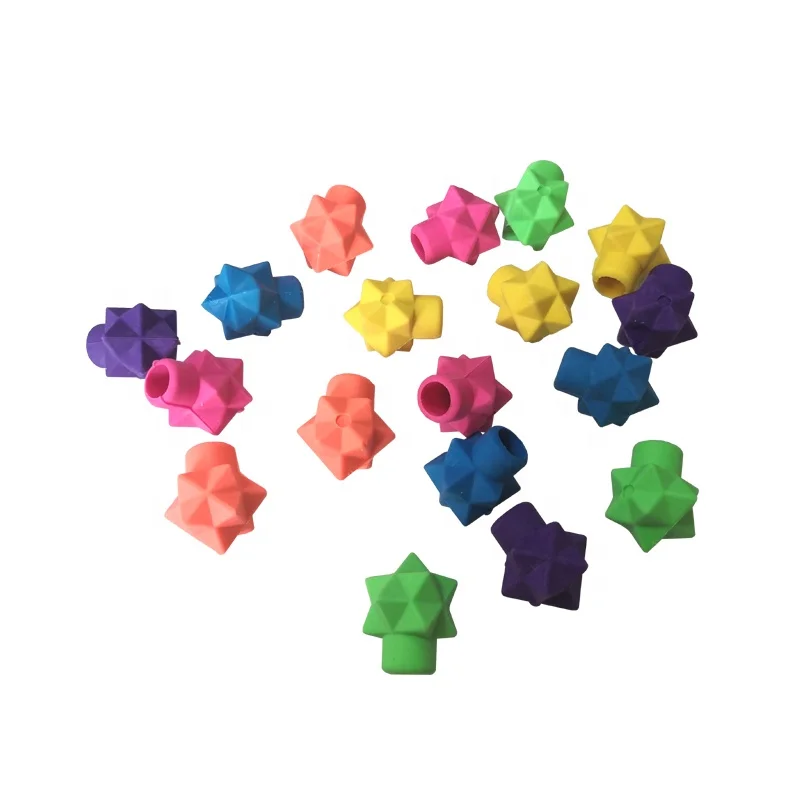 Набор из 48 шт. милых 3d Мини звезд дизайн карандаш Топпер Забавный ластик индивидуальные канцелярские принадлежности для детей и школы