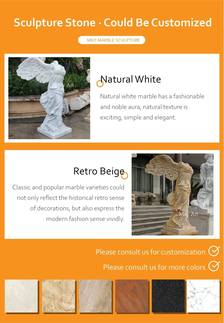 Outdoor Decoration Life Size Europe Marble Angel Garden Stone Statue ...