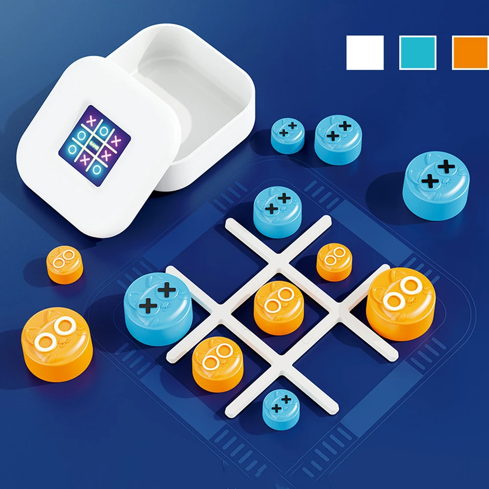 Fun 3D Quantum Gobbling Tic-Tac-Toe Board Game with Nested Stacking Pieces - on the Go Travel Game in a Portable Plastic Box