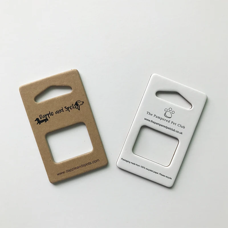 Eco Friendly Cardboard Collar Hangers Paper Hangers For Pets Collars Leash Displayed