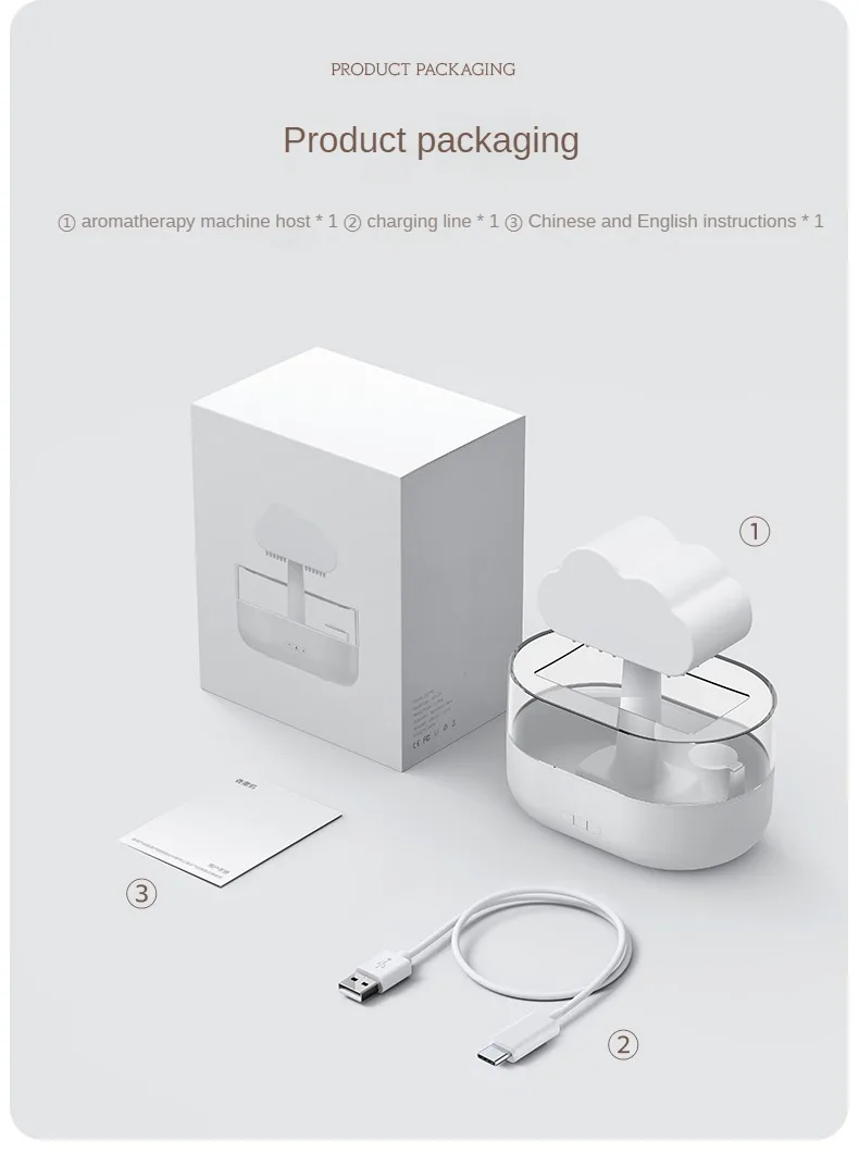 Customized Air Ultrasonic Aroma Diffuser Waterfall Lamp Mushroom Drop