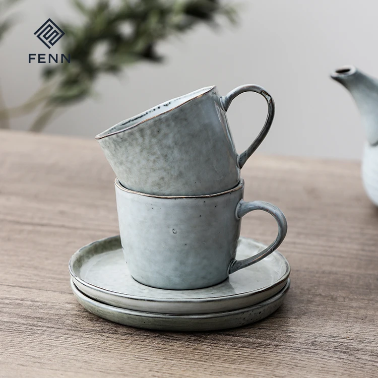 FENN good quality exquisite wholesale bulk durable tea / coffee cup and saucer with new design vintage style ceramic tea cup set