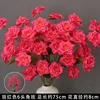 Branche de rose rouge à 6 têtes