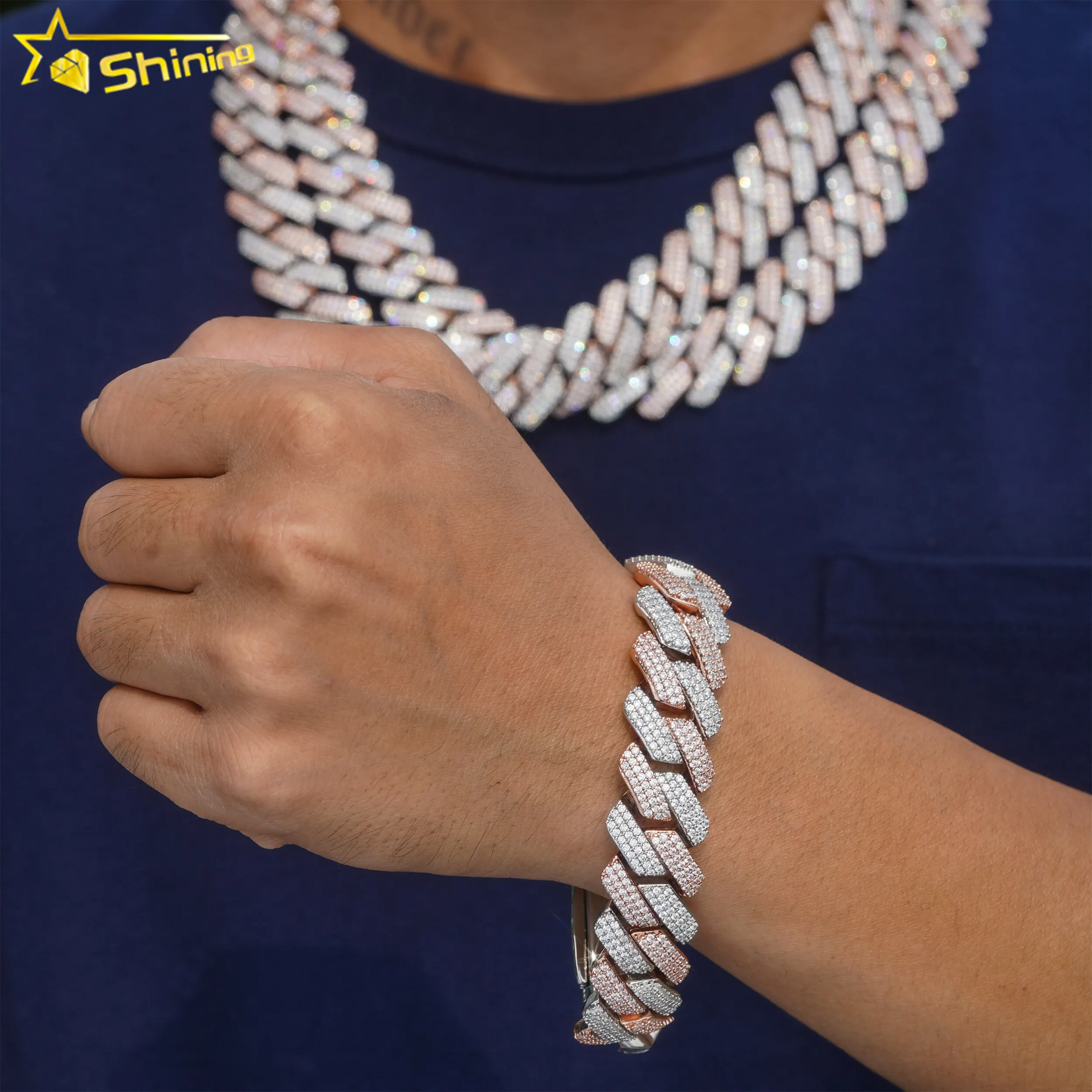 アクセサリー glitter 19mm iced out chain 60cm 19mm Iced Out Prong Chain Bracelet 【GOLD/SILVER】 | Glitter