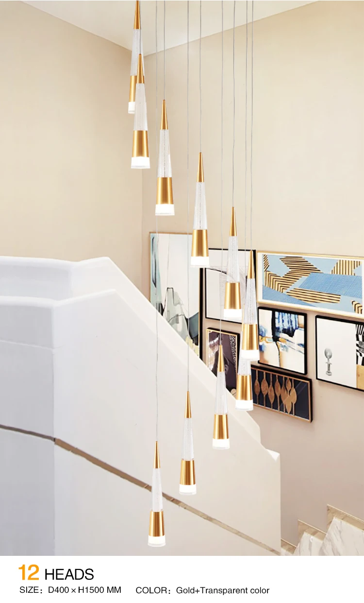 Modern Newest Pendant Lamp Interior Design Aluminum Pendant Lights For Home Staircase Decorative