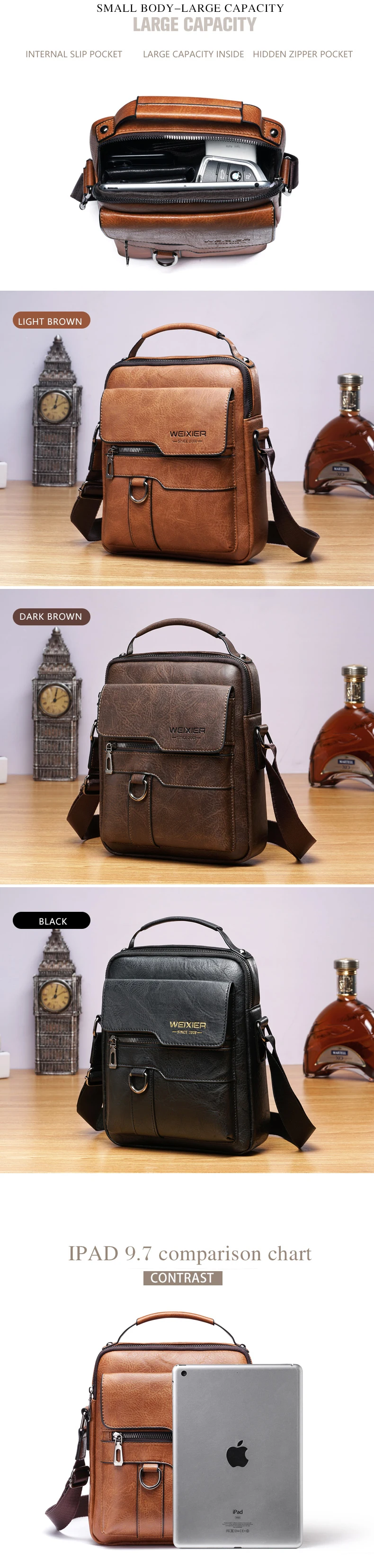 Wholesale Branded Leather High Quality Men's Messenger Shoulder Bags