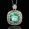 Pendentif vert Parra coupé nid d'oiseau avec chaîne