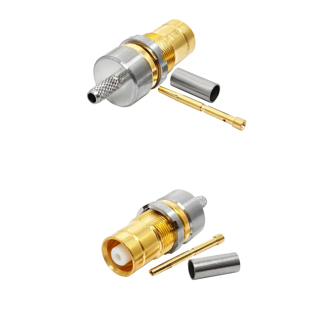 L9 Rf Coaxial Connector 1.6/5.6 Female Jack Straight Bulkhead  Crimp for  Flex 2 RF Coaxial Cable